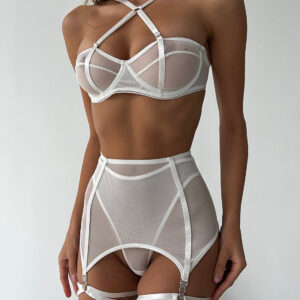 Комплект білизни з сіточки та спідницею