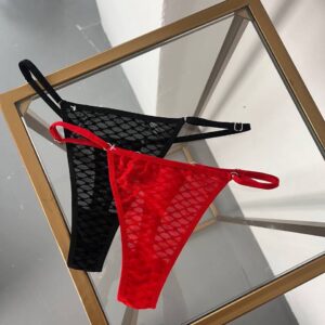 Трусики стрінги в клітинку велюрові